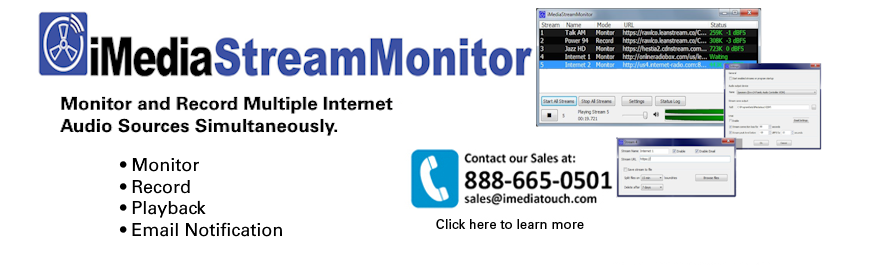 iMediaTouch Stream Monitor